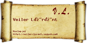 Veiler Lóránt névjegykártya